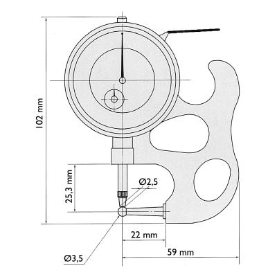 Tjockleksmätar 0-10 x 0,01 mm